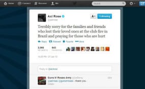 Axl Rose condolências Twitter