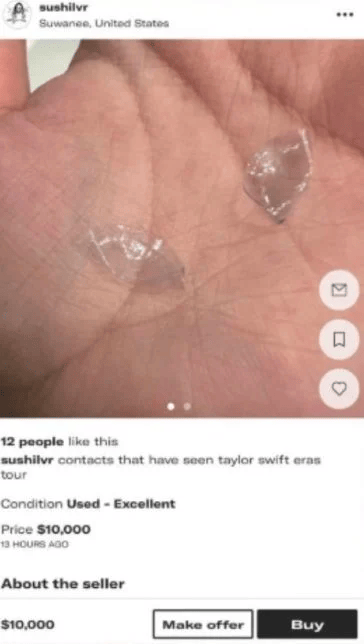 Lentes de contato que "assistiram" show da Taylor Swift são anunciadas por 10 mil dólares