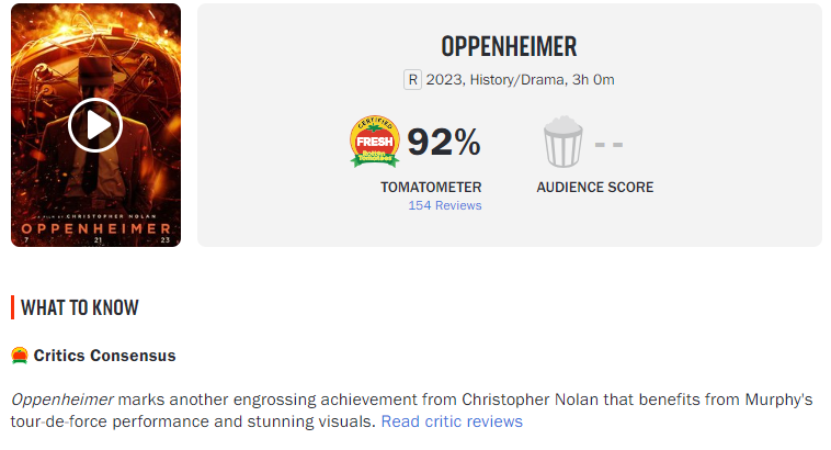 Oppenheimer: como está a crítica? Rotten Tomatoes e Metacritic