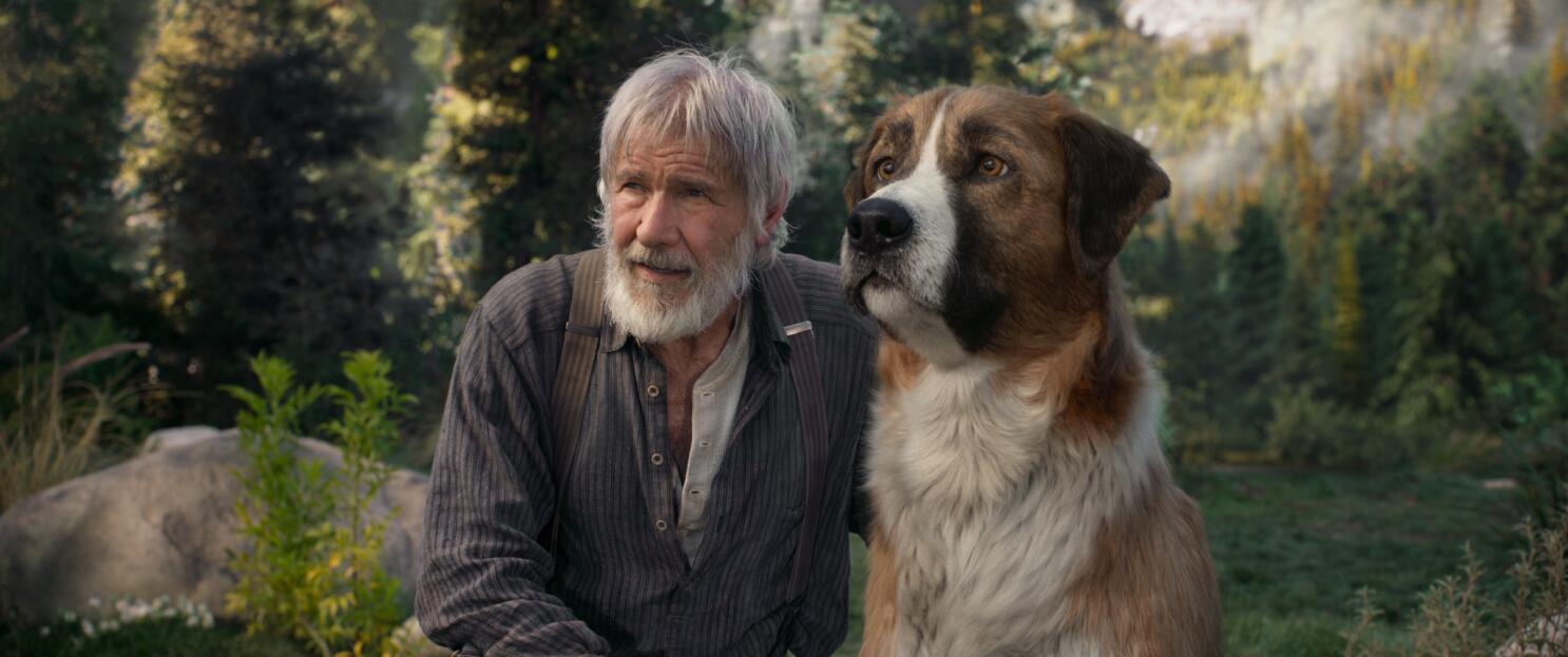 Harrison Ford, left, in a scene from “The Call of the Wild.” Credit: Twentieth Century Fox